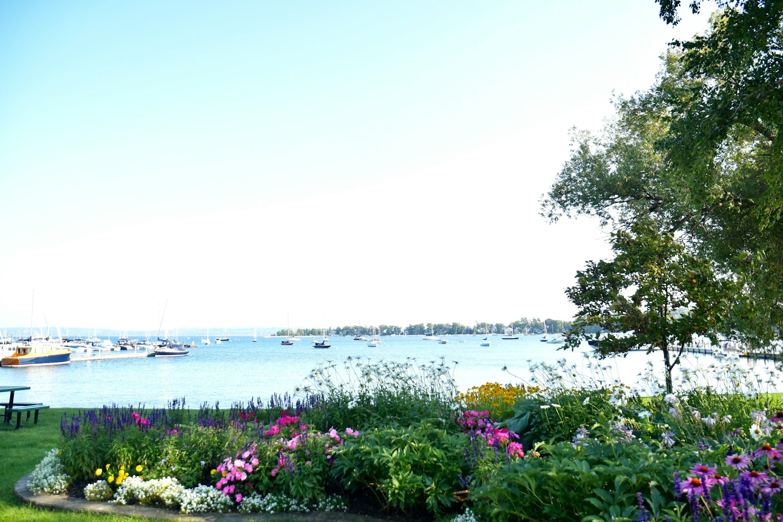 Low-maintenance landscaping in West Bloomfield with durable flowering beds