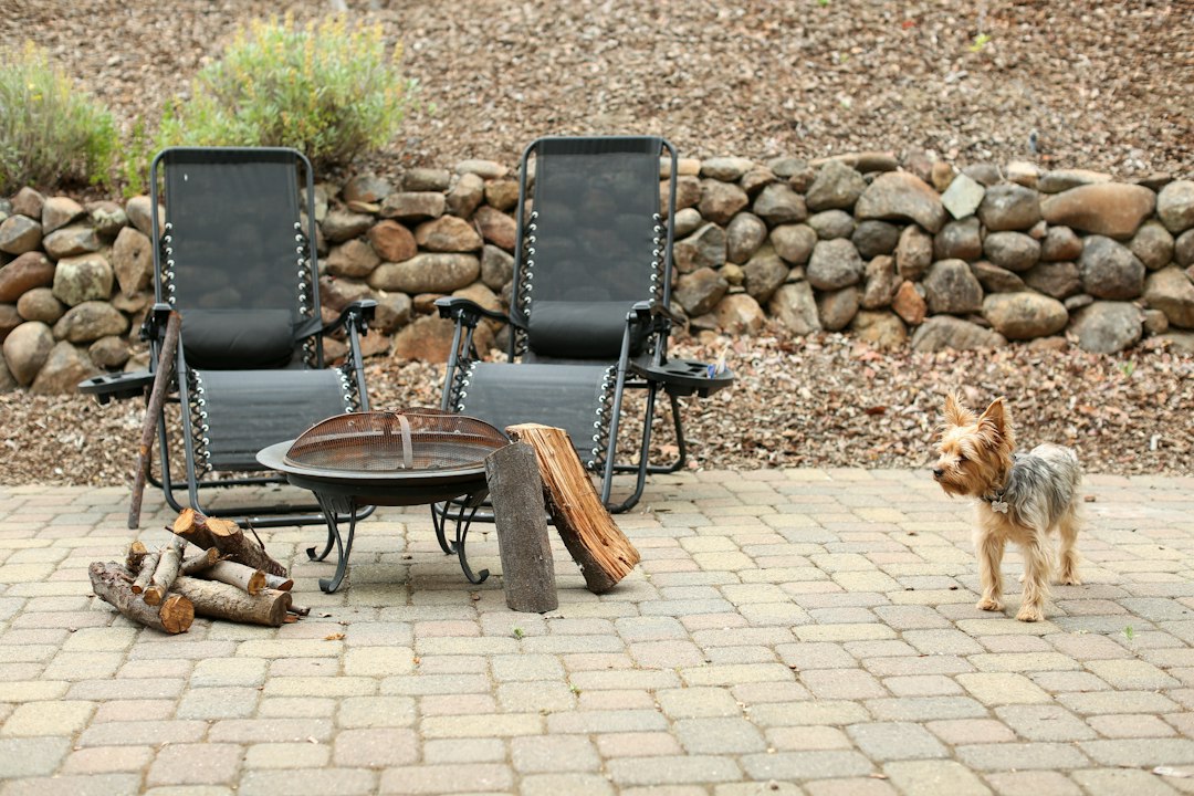 Paver patio with seating area for Southeast Michigan backyard project