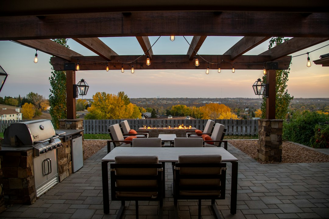 Finished backyard patio and landscape design for spring planning